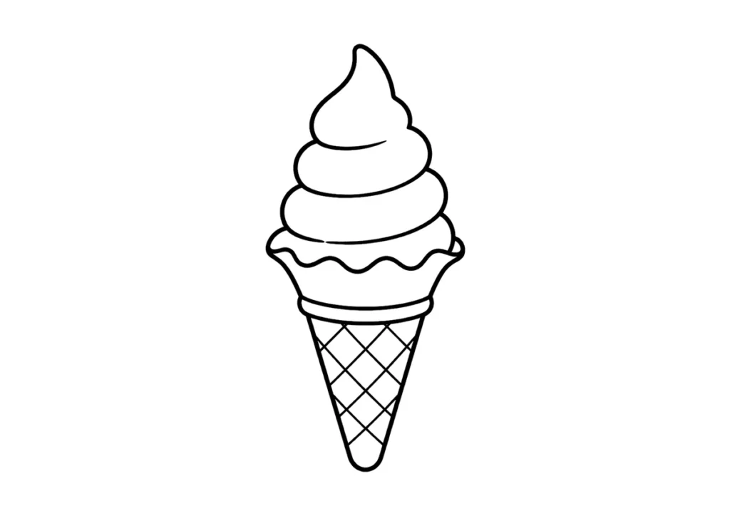 ソフトクリームの塗り絵