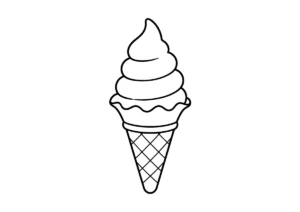 ソフトクリームの塗り絵