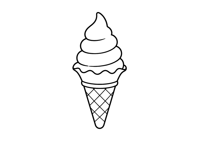 ソフトクリームの塗り絵