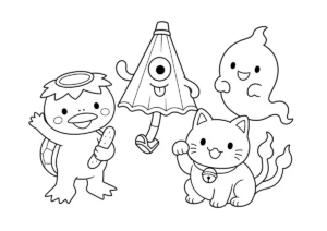 妖怪の塗り絵
