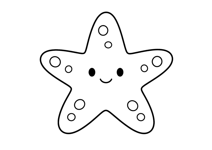 ヒトデの塗り絵