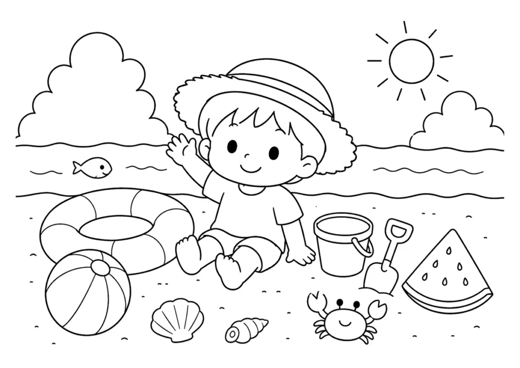 夏休みの塗り絵
