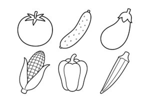 夏野菜の塗り絵