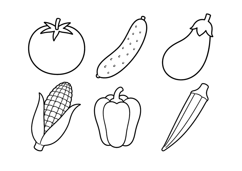 夏野菜の塗り絵