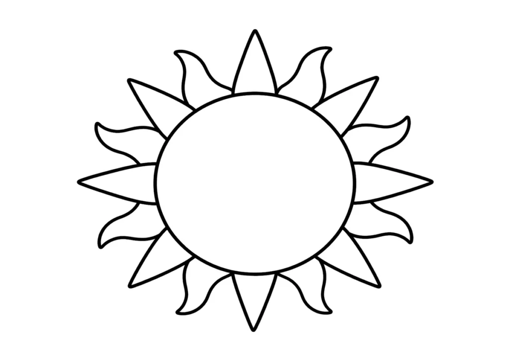 真夏の太陽の塗り絵