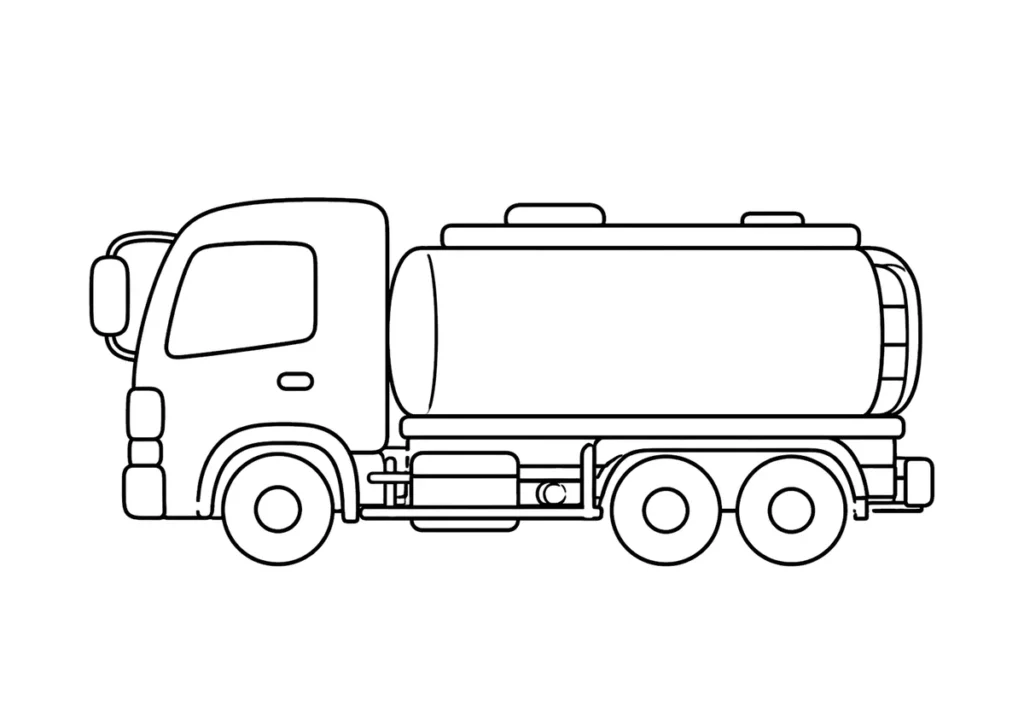 タンクローリーの塗り絵