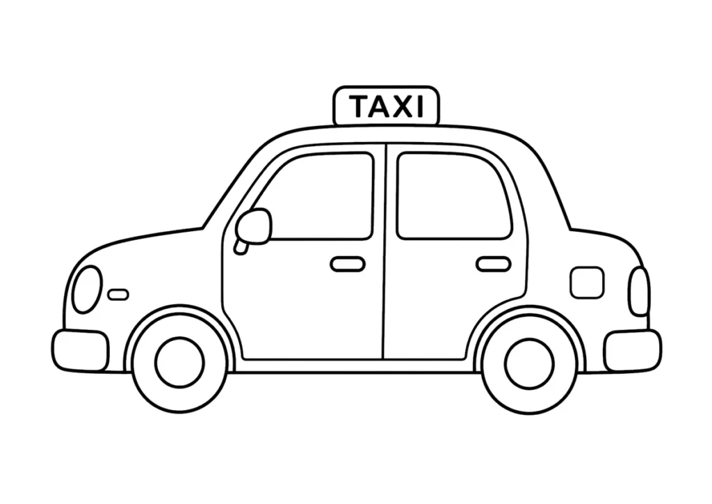 タクシーの塗り絵