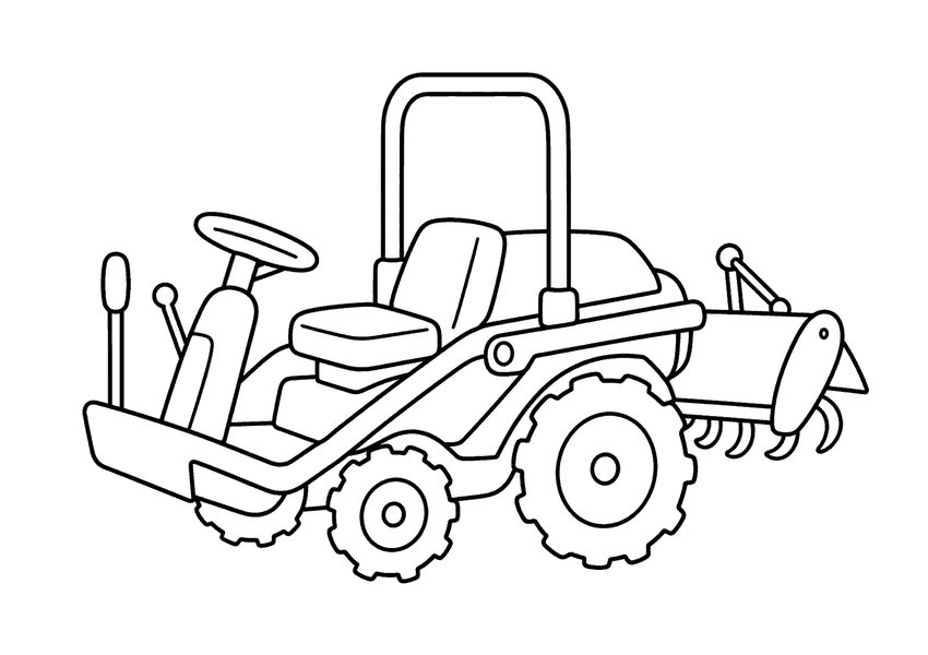 耕うん機の塗り絵