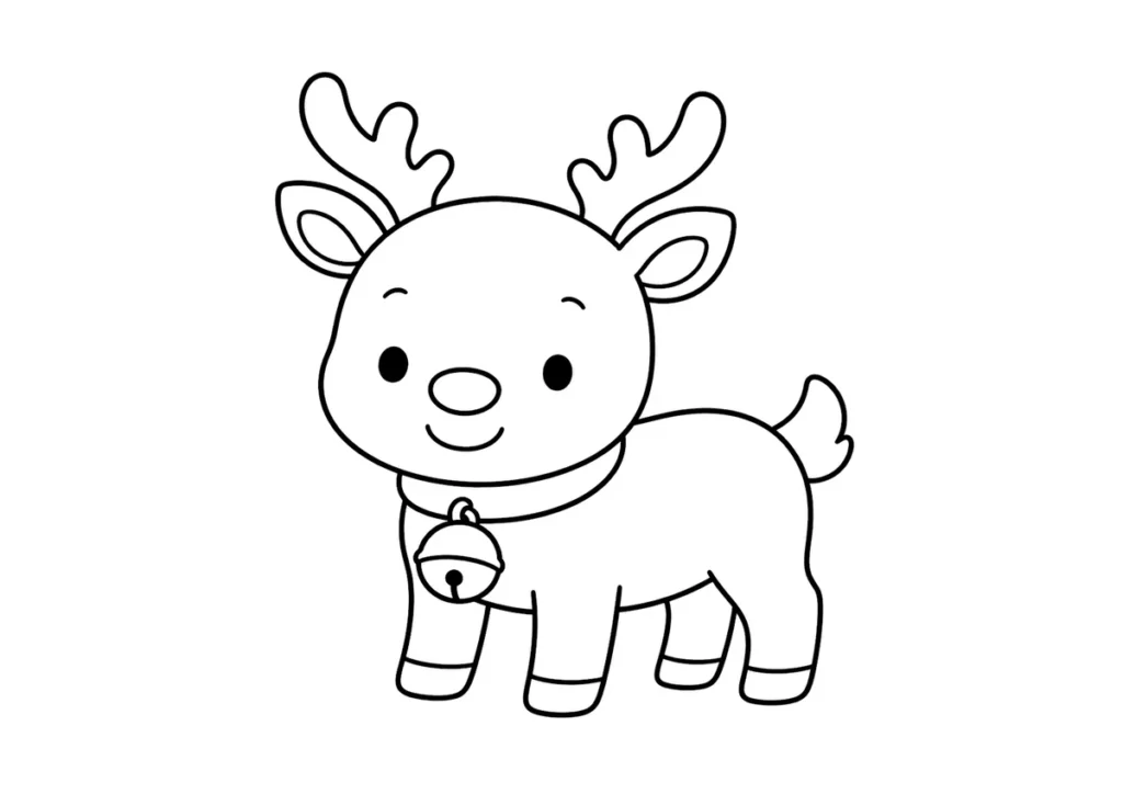 トナカイの塗り絵