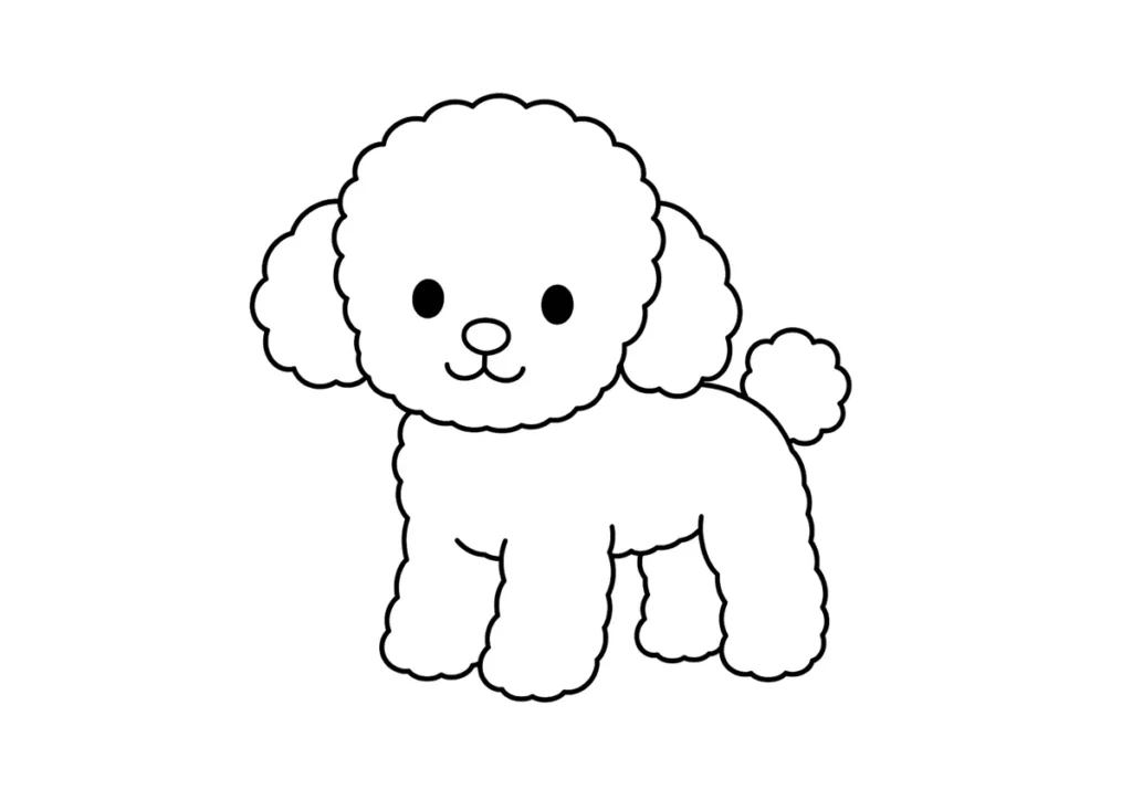 トイプードルの塗り絵