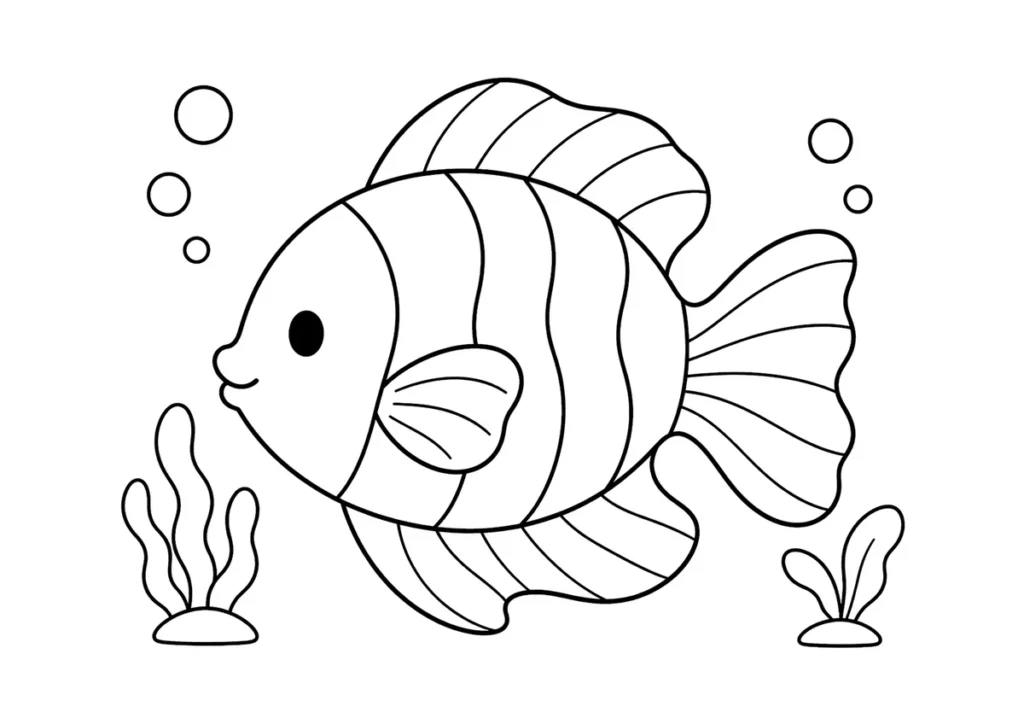 熱帯魚の塗り絵