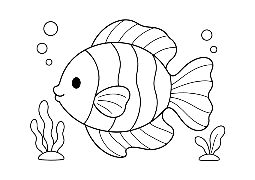 熱帯魚の塗り絵
