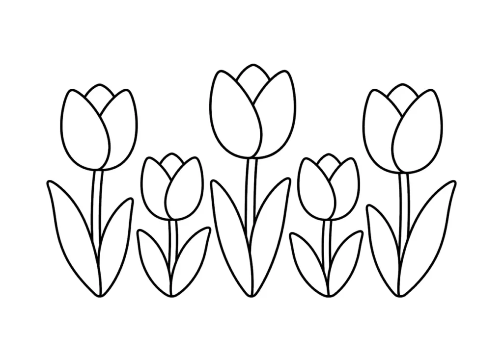チューリップの塗り絵