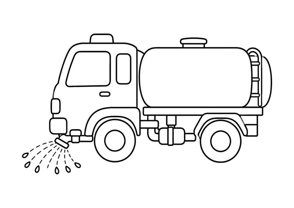 散水車の塗り絵