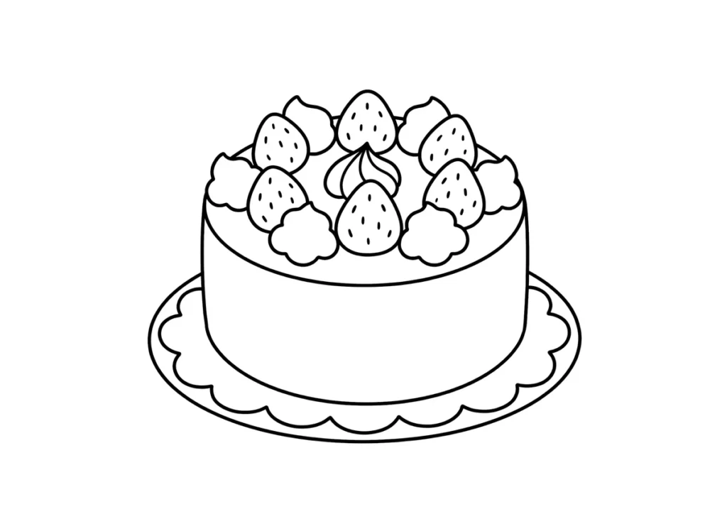 ホールケーキの塗り絵