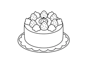 ホールケーキの塗り絵