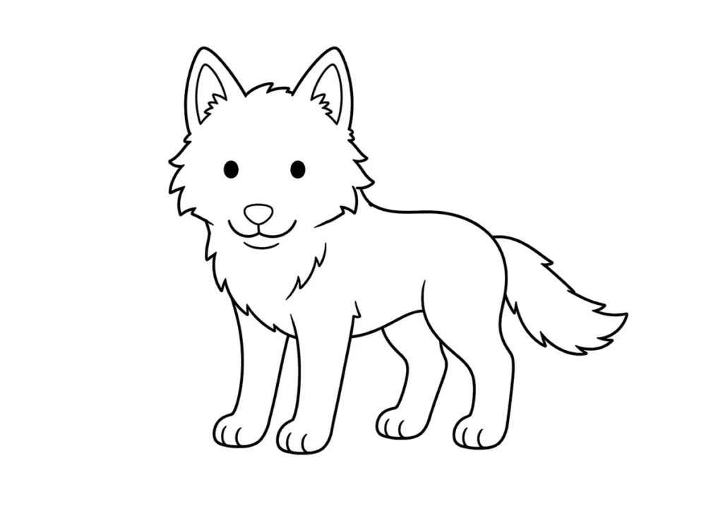 オオカミの塗り絵