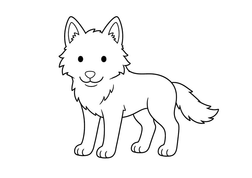 オオカミの塗り絵