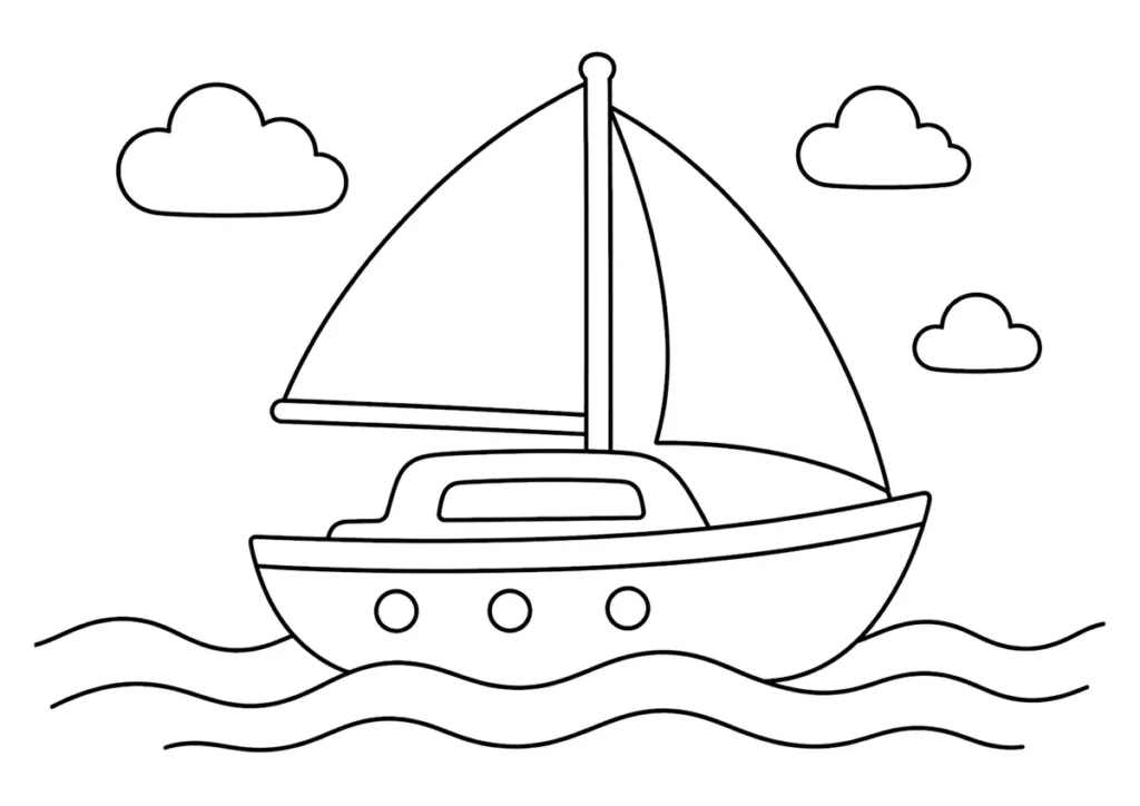 ヨットの塗り絵