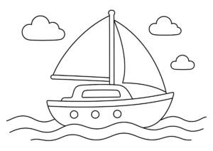 ヨットの塗り絵