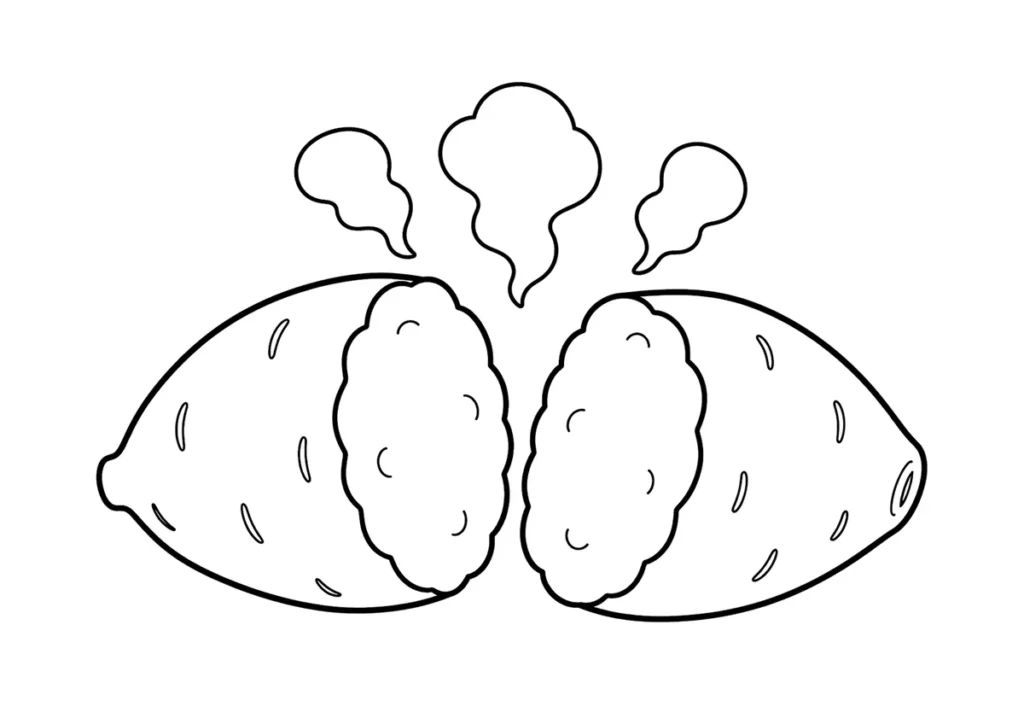 焼き芋の塗り絵