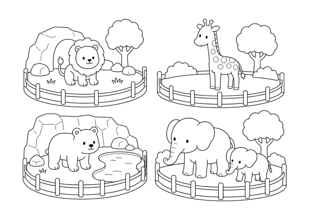 動物園の塗り絵