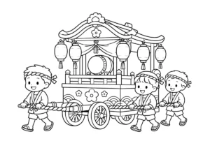 山車の塗り絵