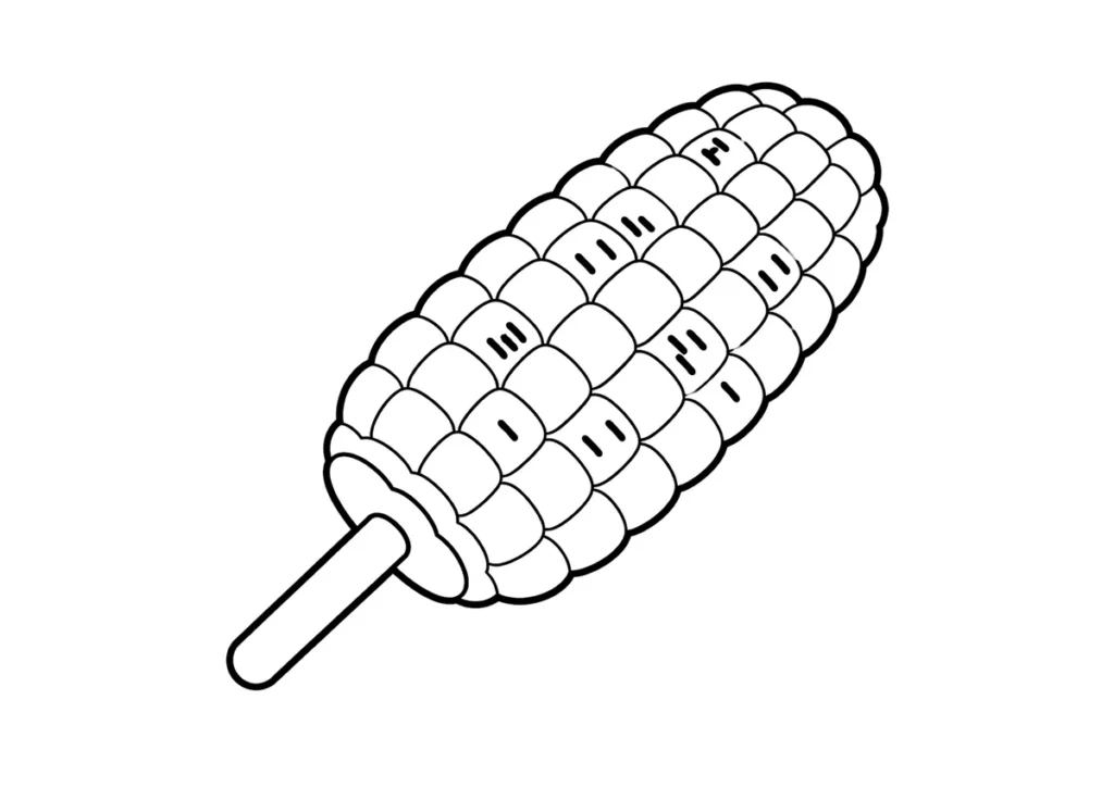 焼きとうもろこしの塗り絵