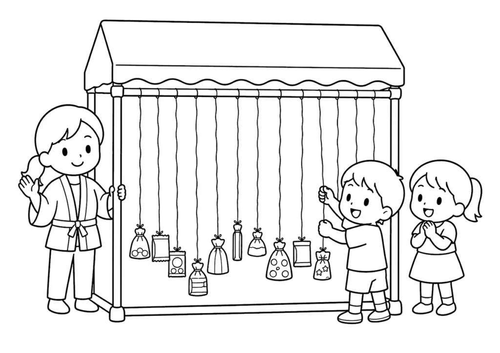 千本つりの塗り絵