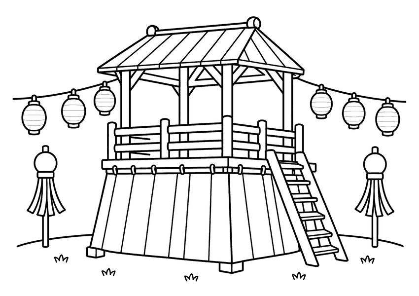 やぐらの塗り絵