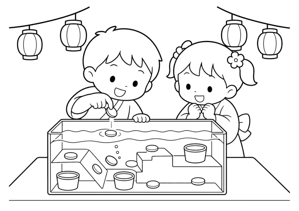 コイン落としの塗り絵