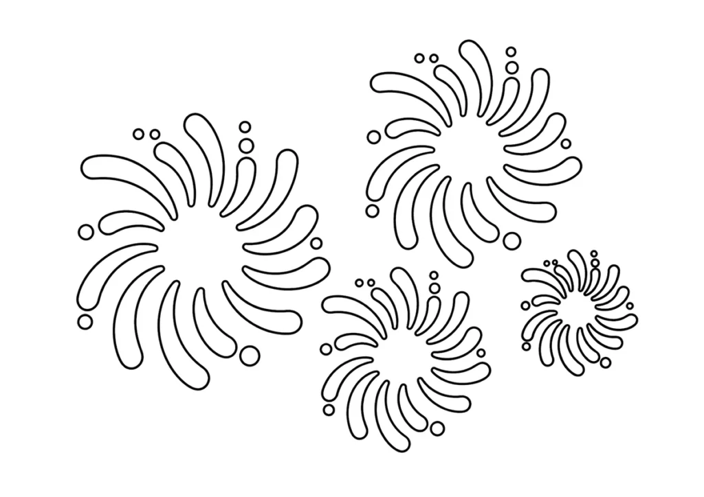 打ち上げ花火「蜂」の塗り絵