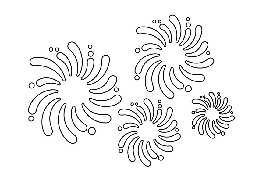 打ち上げ花火「蜂」の塗り絵