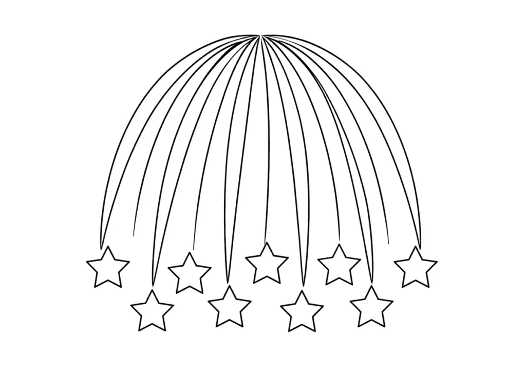 打ち上げ花火「冠（かむろ）」の塗り絵