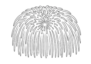 打ち上げ花火「冠菊（かむろぎく）」の塗り絵