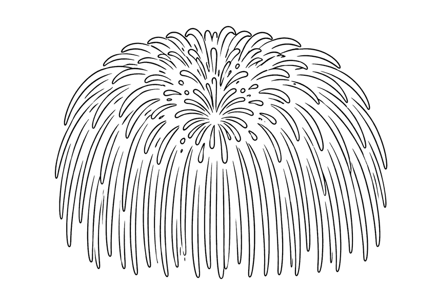 打ち上げ花火「冠菊（かむろぎく）」の塗り絵