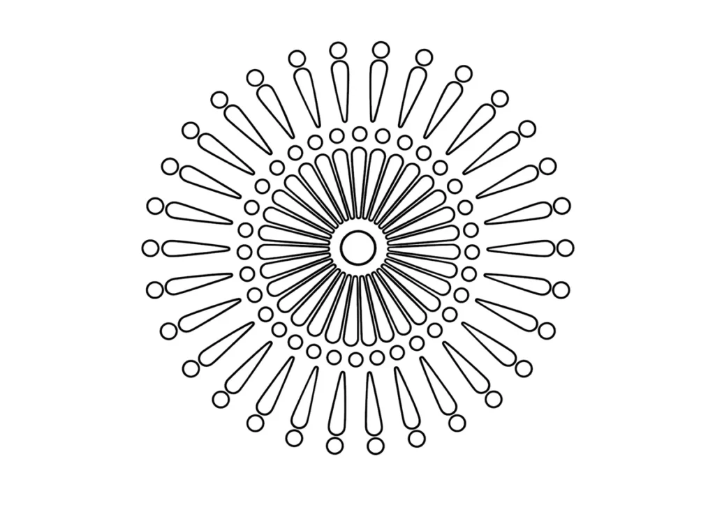 打ち上げ花火「菊」の塗り絵