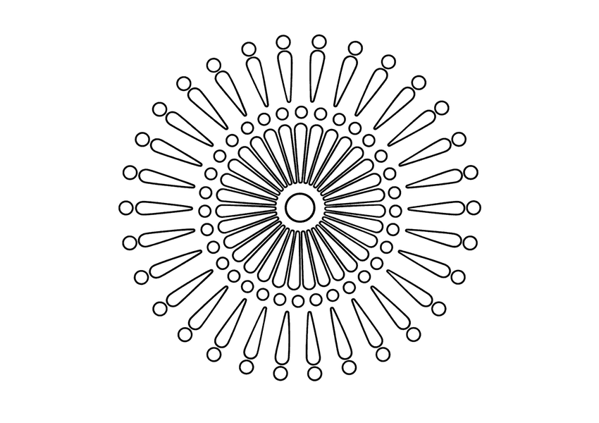 打ち上げ花火「菊」の塗り絵
