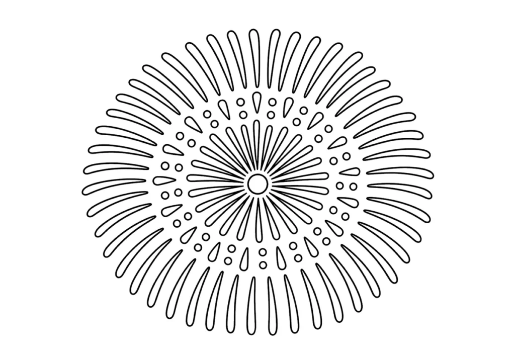 打ち上げ花火「芯入菊」の塗り絵