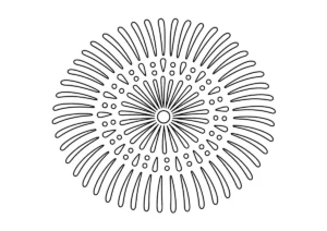 打ち上げ花火「芯入菊」の塗り絵