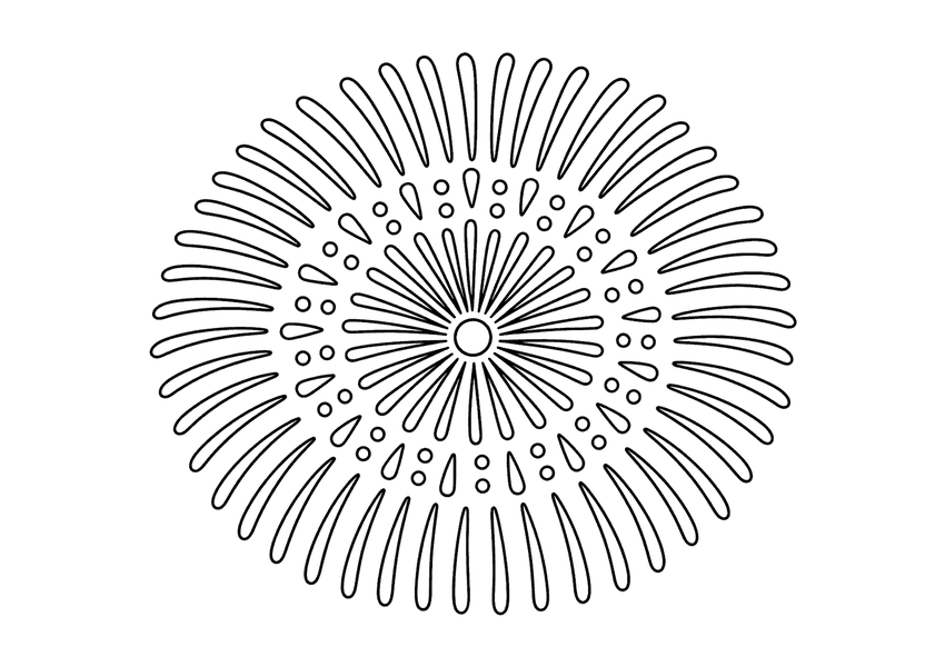 打ち上げ花火「芯入菊」の塗り絵