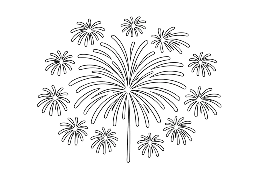 打ち上げ花火「小割物」の塗り絵
