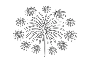 打ち上げ花火「小割物」の塗り絵