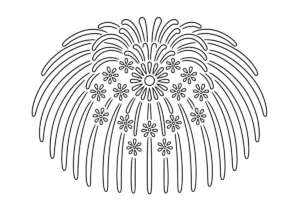 打ち上げ花火「小割浮模様」の塗り絵
