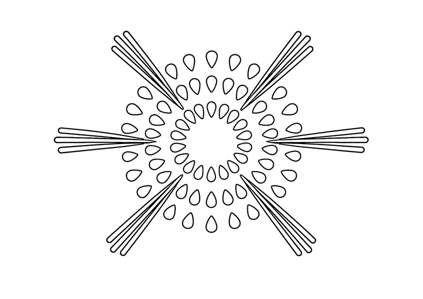 打ち上げ花火「万華鏡」の塗り絵