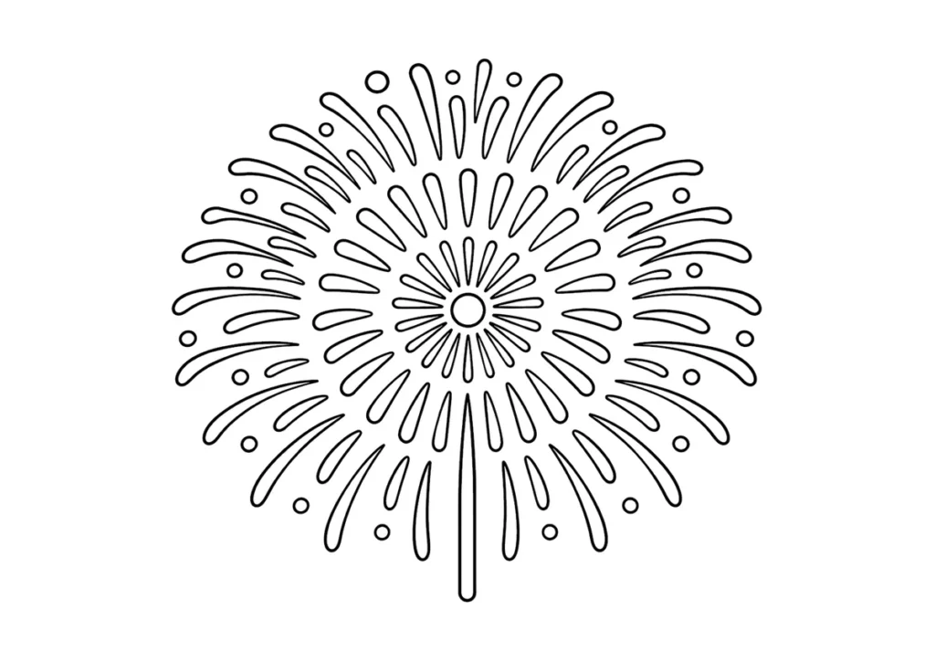 打ち上げ花火「三重芯」の塗り絵