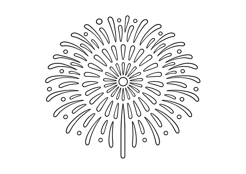 打ち上げ花火「三重芯」の塗り絵
