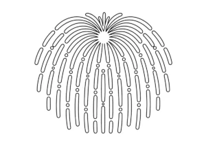 打ち上げ花火「柳」の塗り絵