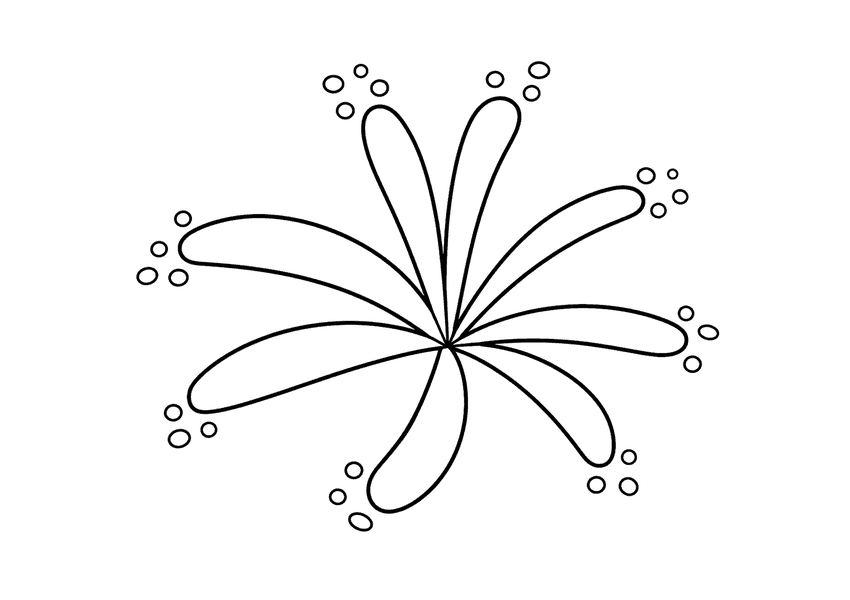 打ち上げ花火「椰子」の塗り絵
