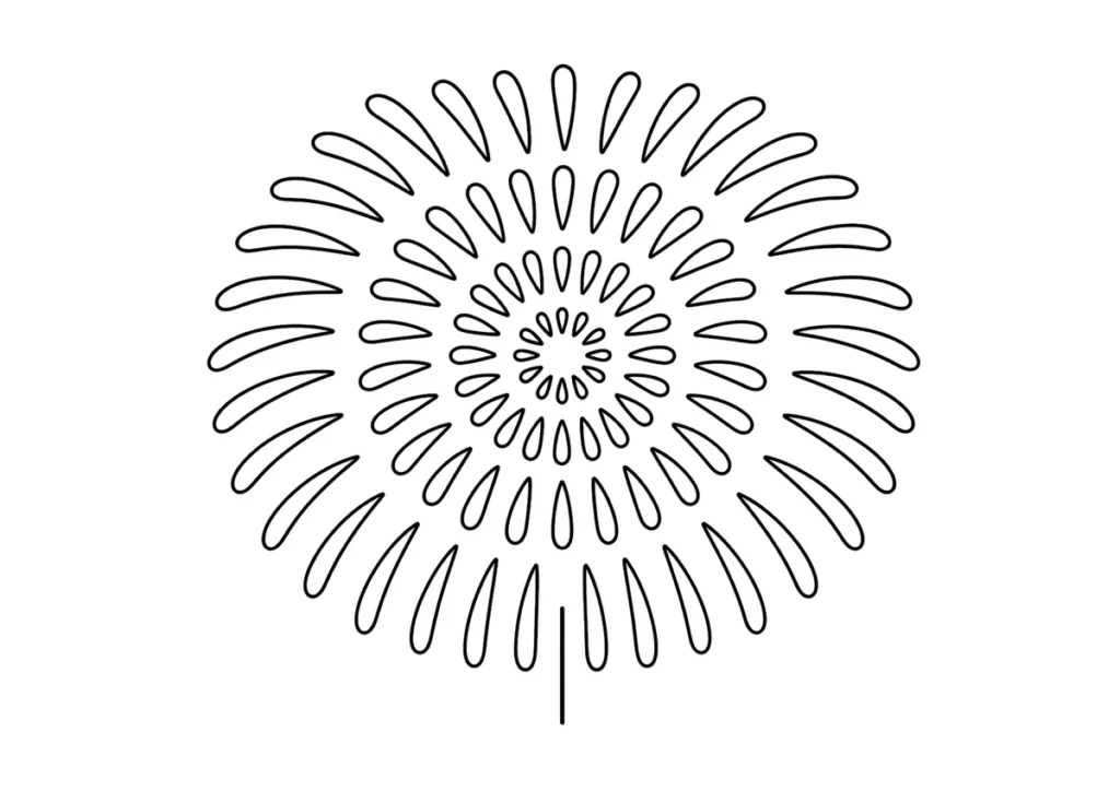 打ち上げ花火「四重芯」の塗り絵